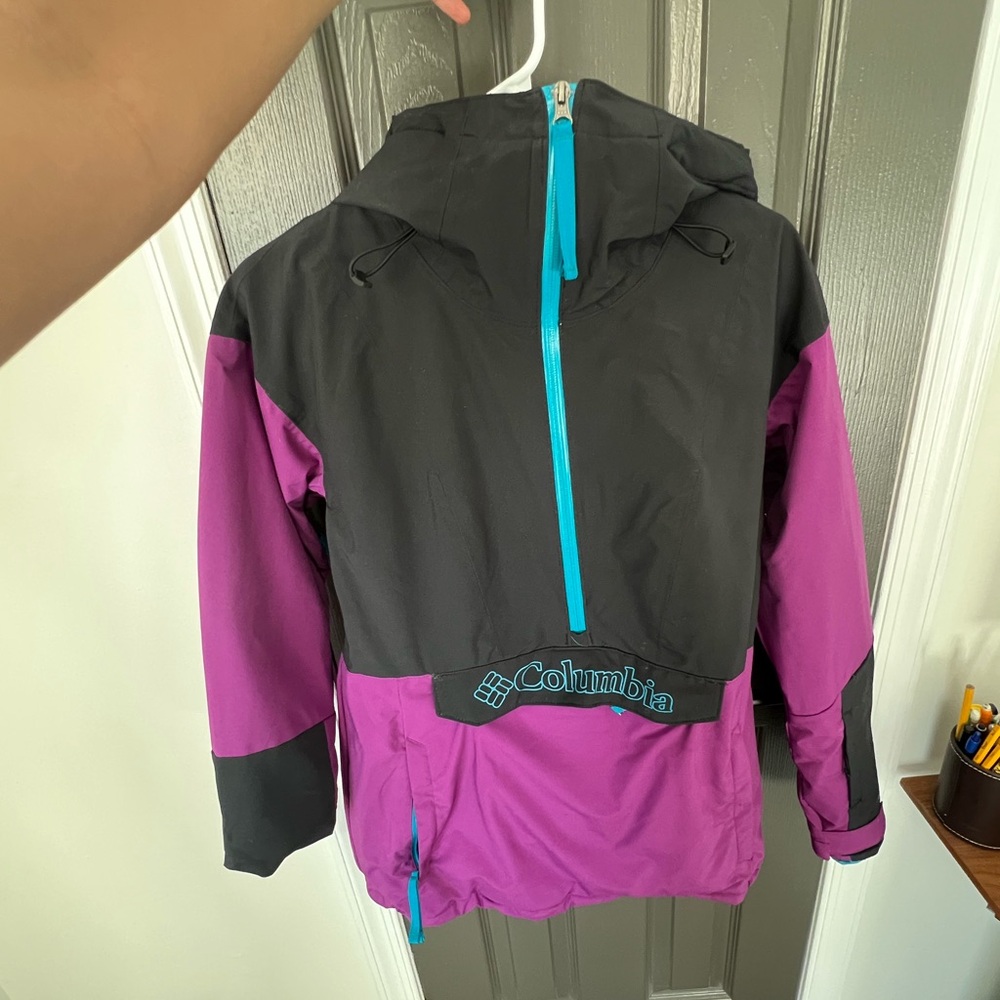 Columbia Black and Purple Hooded Jacket